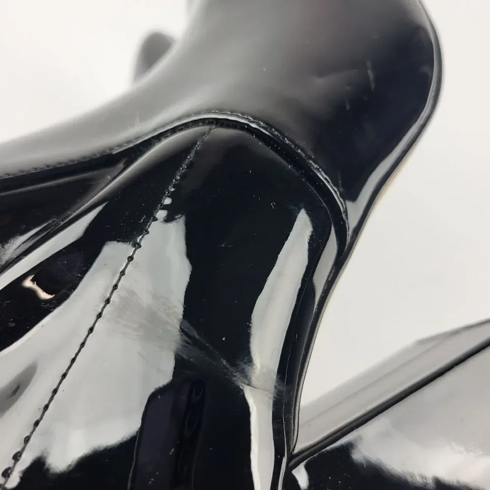 Abound Billie Women's Boot Black Faux Patent Leather Heeled Pointed Toe 7M